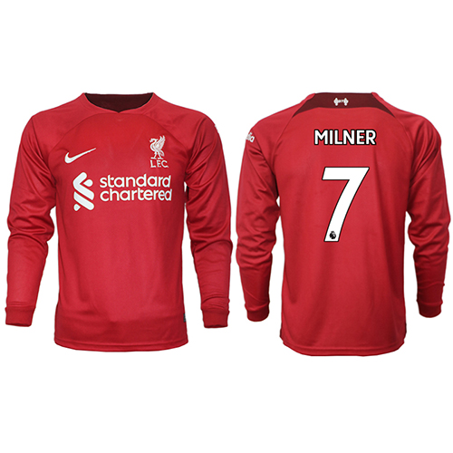 Liverpool James Milner #7 Hjemmedrakt 2022-23 Langermet Liverpool James Milner #7 Hjemmedrakt 2022-23 Langermet